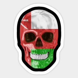 Oman Flag Skull - Gift for Omani With Roots From Oman Sticker